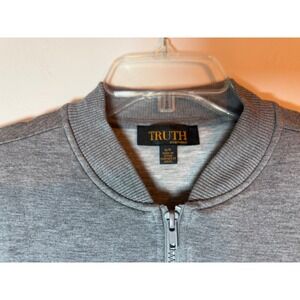 Truth by Republic Womens Heather Gray Full Zip Bomber Jacket Viscose Blend Small